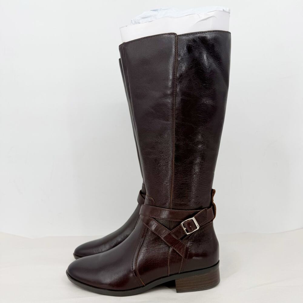 Naturalizer Womens Rena Knee High Boot 10 Wide Wide Calf Brown Leather NIB - Picture 8 of 11
